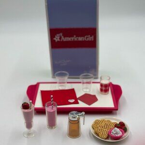 My American Girl Doll Breakfast in Bed Set with box 2 bonus glasses no fork